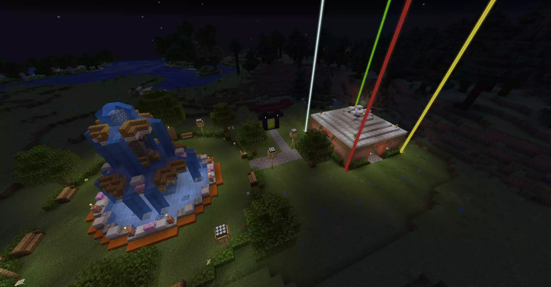 Survival is a simple multi-player vanilla in which you can craft weapons and tools, collect resources, build shelters while surviving mobs. being a multiplayer you can exchange and sell resources between players. in the map there is also an arena in which you can compete.